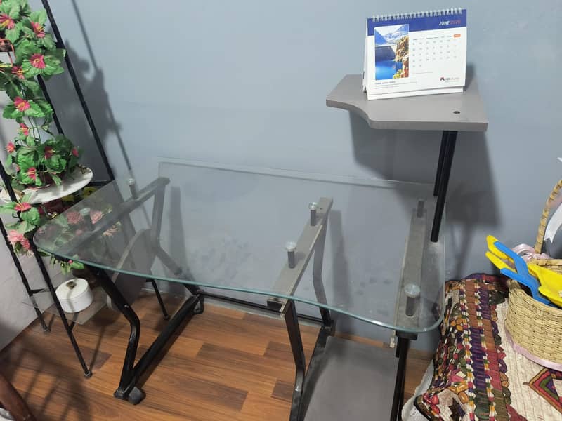 Glass & Metal Computer Table 1