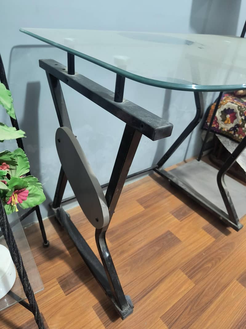 Glass & Metal Computer Table 2