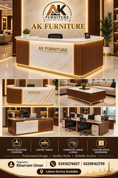 Office Reception Counter, Computer Tables, Office Desks