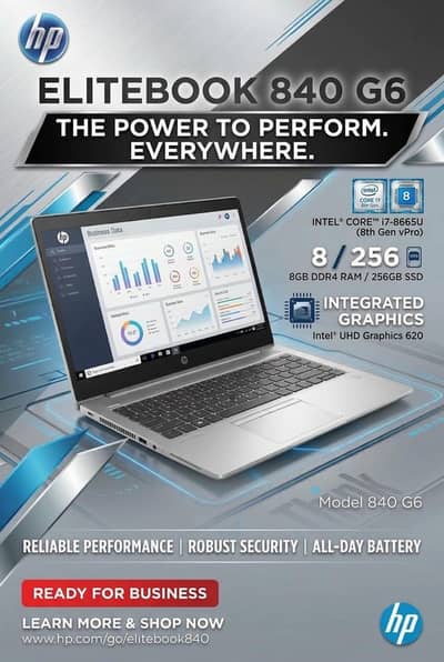 HP EliteBook 840 G6 Core i7 8th Gen | 8GB RAM | 256GB NVMe SSD