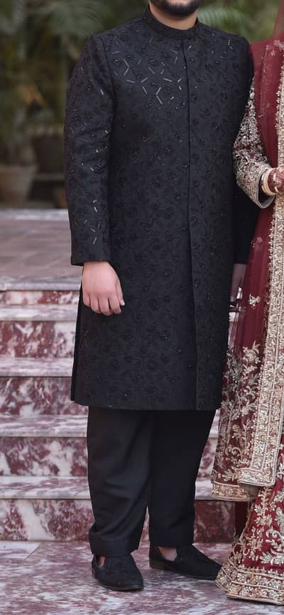 Groom’s Sherwani - Elegant Black