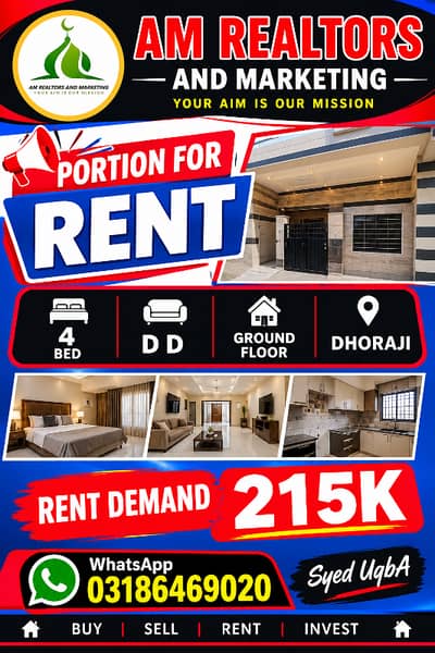 Portion For Rent 4 Bed D. d Ground Floor