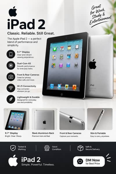 Apple iPad 2 Grey | iCloud Locked | Excellent Condition