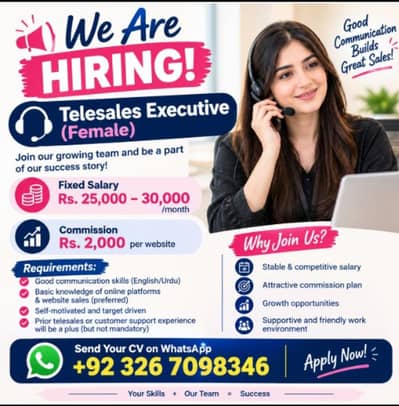 Telesales Executive (Females)