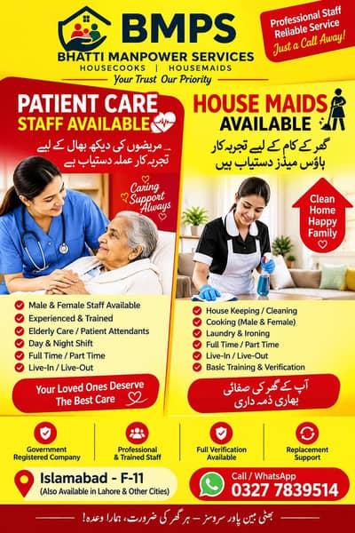 housemaids. patientcare. babycare. ninny. helpers. cooks. drivers. Domestics