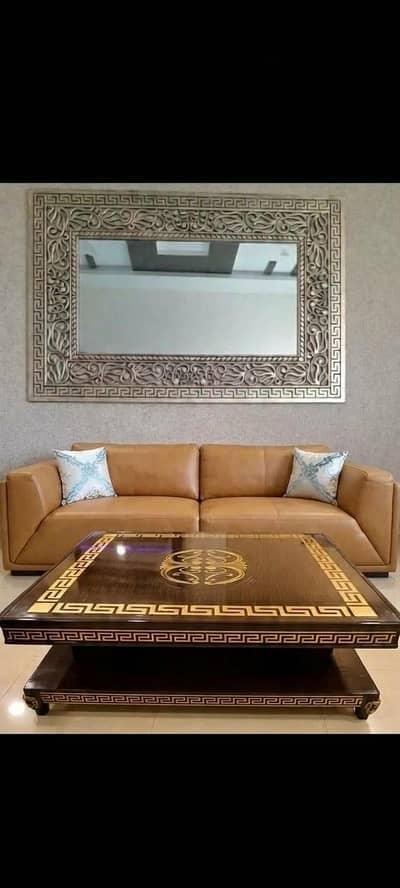 Versace  Wooden Table &  Mirror frame (High Glass)