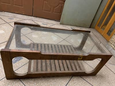 Wooden and Glass House Table for Urgent Sale