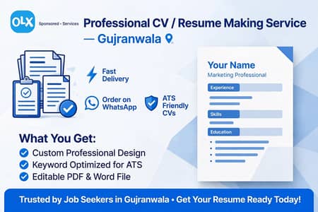 Professional CV Resume Making-ATS & Modern Design - Gujranwala