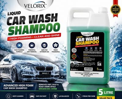Velorix Liquid Car Wash Shampoo - High Foaming Clean and Shain 5 Liter