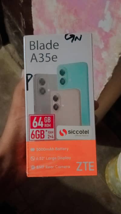 Zte Blade A35e open box 11month worrienty complete box