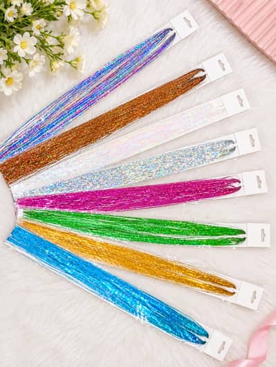 Matellic hair strands