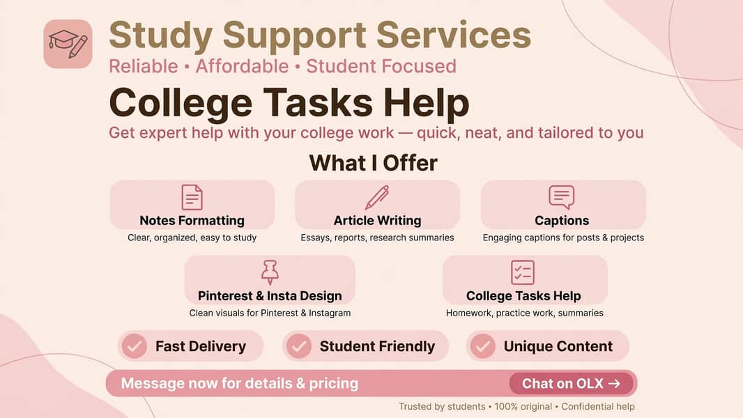 Study Support & Content Service - Notes, Blogs, Pins & Posts Design 2