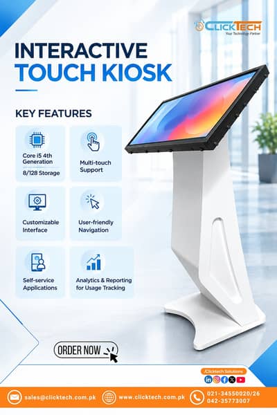 32-Inch Touch & Non-Touch Interactive Kiosk – Self-Service Solution