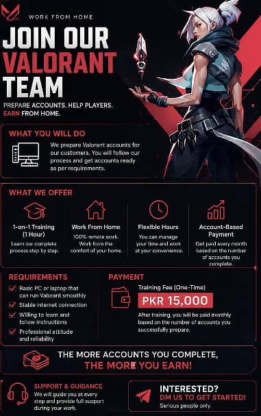Get Paid to Work With Valorant Accounts