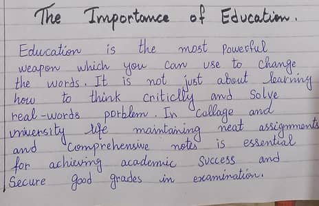 Professional Handwriting Services for Assignments & Notes in Lahore