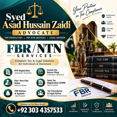 FBR Income Tax Filing | Best Tax Consultant | Sale Tax,NTN, GST