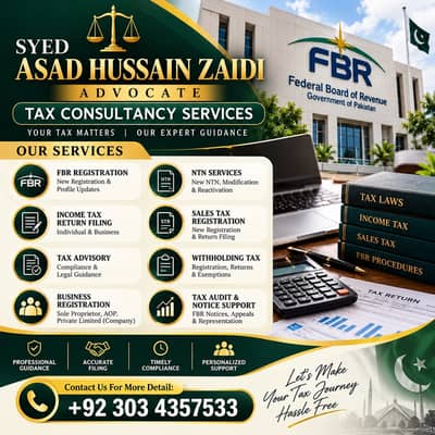 Company Registration | Tax Filer, FBR | Income Tax Return | Sales Tax