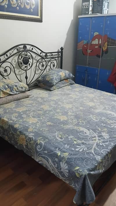 iron bed with mattress