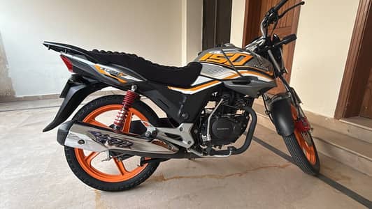 2025 Honda cb150f silver orange rims brand new condition rawalpindi