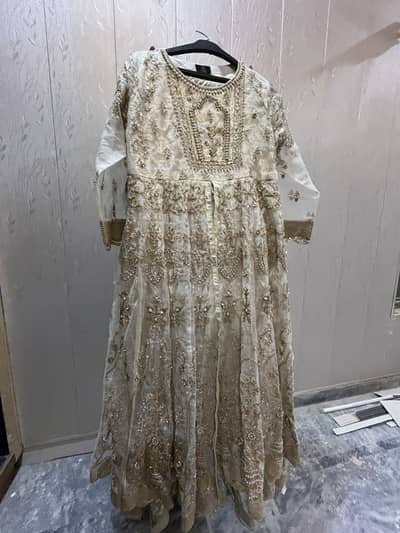 Bridal mexi with pajama and duppatta one time used organza fabric