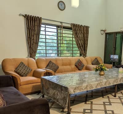 5 seater pure wood sofa set for sale with iron table