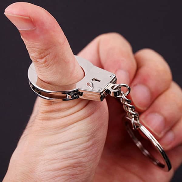 Mini Handcuffs Keychain – Metal Key Ring
