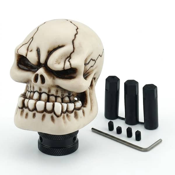 1 Pc Skull Gear Shift Knob for Manual Transmission – Universal Resin Gear Knob Cover (Skin)