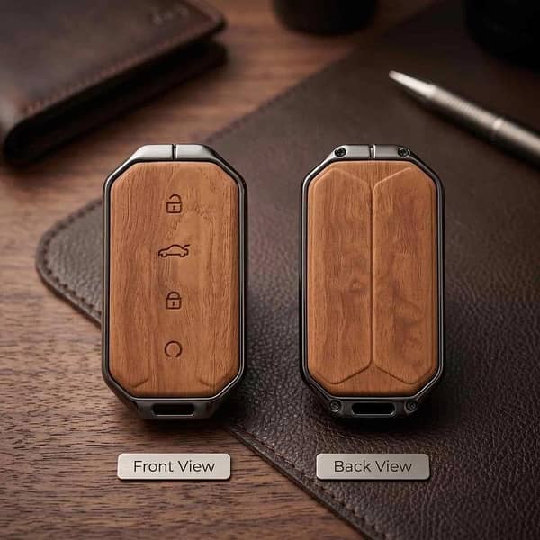 Jaecoo J5 Elite Series Metallic Car Key Case in Brown, Zinc Alloy Key Cover Protection