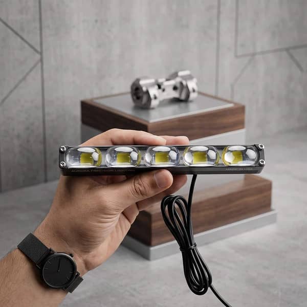 Economy Series Ultra Slim 5-Lens Landscape Style Grill LED Fog Light for Car Front Bumper (1 Pc) DRL