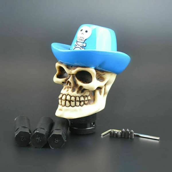 1 Pc Skull Gear Shift Knob with Cap for Manual Transmission – Universal Universal Car Gear Knob (Skin)