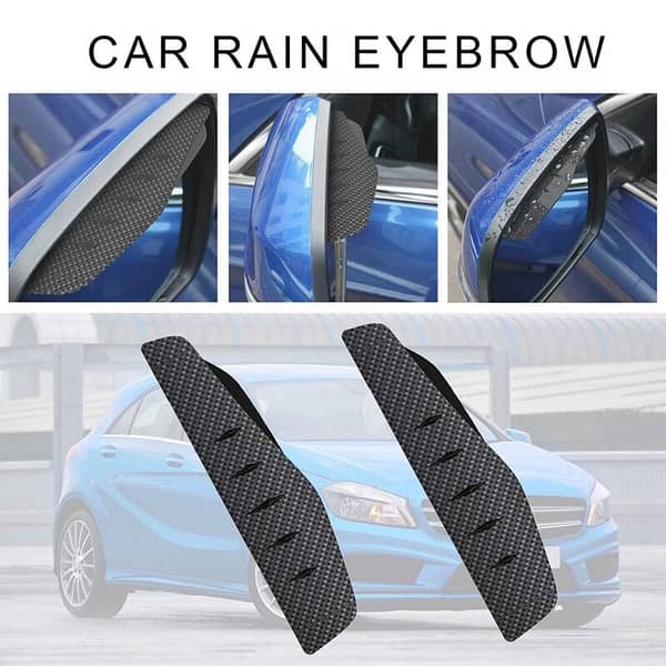 2 Pcs Car Side Mirror Rain Visor – Smoke Tint, Waterproof Wind Deflector for Cars, SUVs & Trucks