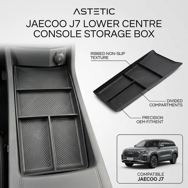 Jaecoo J7 Lower Center Console Storage Box – Anti-Slip Silicone Tray for Armrest Compartment