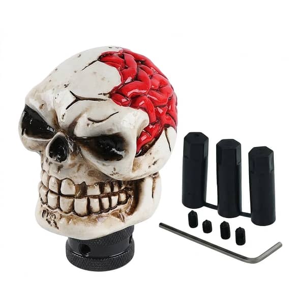 1 Pc Universal Car Gear Knob – Broken Head Skull Gear Shift Knob for Manual Transmission (Skin)