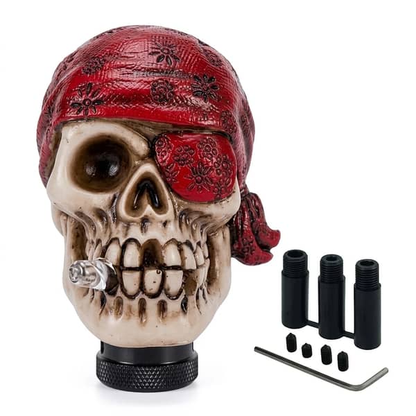 1 Pc Universal Car Gear Knob – One-Eyed Pirate Skull Gear Shift Knob for Manual Transmission