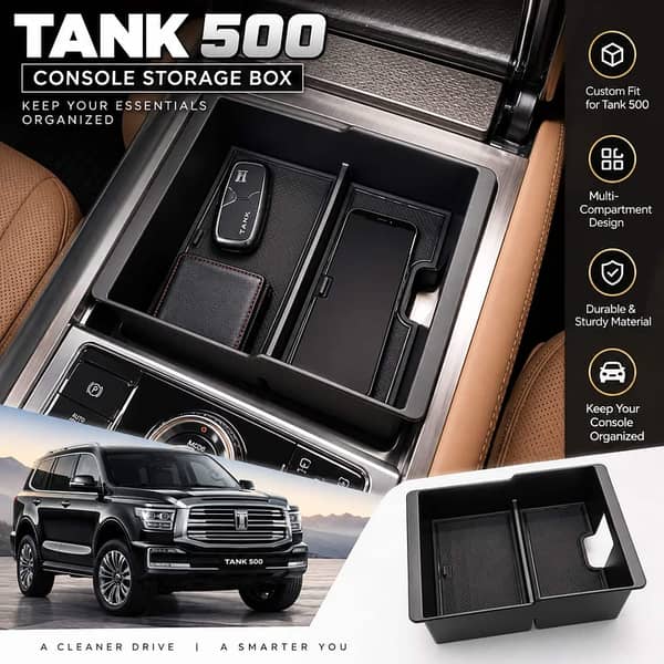 Tank 500 Center Console Storage Box Non-Slip Mat – ST-39 Console Organizer Tray and Protective Liner