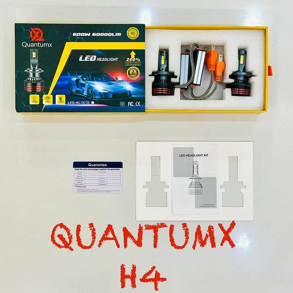 2 Pcs QuantumX H4 LED Headlight Bulbs – 600W, 60,000 LM, 6000K White
