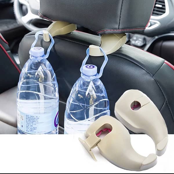 2 Pcs Portable Car Seat Headrest Organizer Bags, Universal Back Seat Storage Hook, Clothes Bag Hanger & Holder