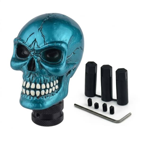 Universal Skull Gear Shift Knob for Manual Transmission – Frozen Resin, Retro Oval Handle
