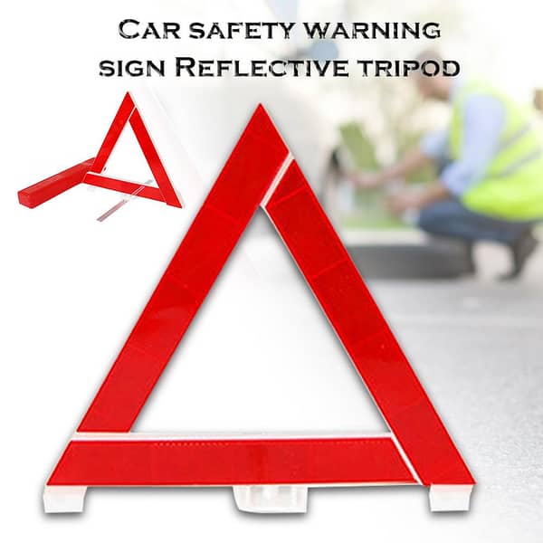 1 Pc Reflective Triangle Safety Warning Sign – Car Emergency Roadside Hazard Reflector, Foldable Vehicle Breakdown & Parking Safety Sign