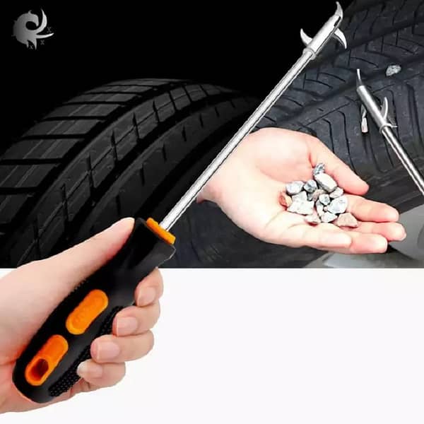 1 Pc Car Tyre Stone Cleaning Tool - High-Quality Tire Tread Cleaning Pick, Stone Remover & Wheel Maintenance Tool for Auto Detailing