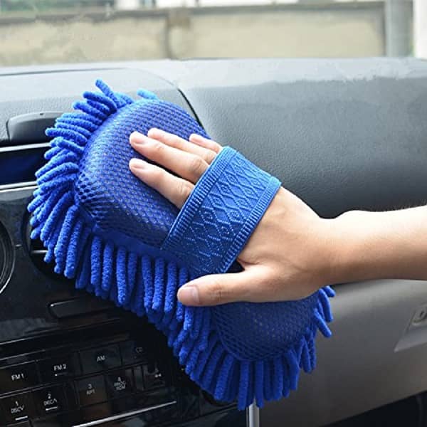 3 Pcs Car Washing Gloves Set with Superfine Fiber Chenille and Sponge