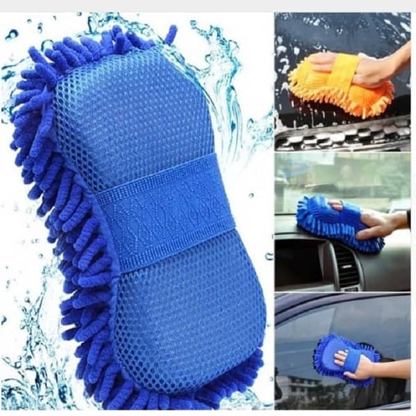 1 Pc Car Washing Glove with Coral Chenille Microfiber Sponge