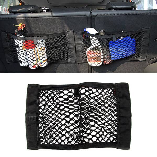 Universal Car Trunk Storage Net – Elastic Rear Back Seat Organizer for Cargo in SUV, Hatchback & Sedan
