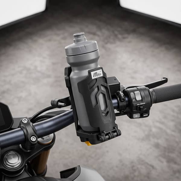 1 Pc Heavy Duty Bike Bottle Holder – Clamp-On Water Bottle Mount for Bar, Universal Black