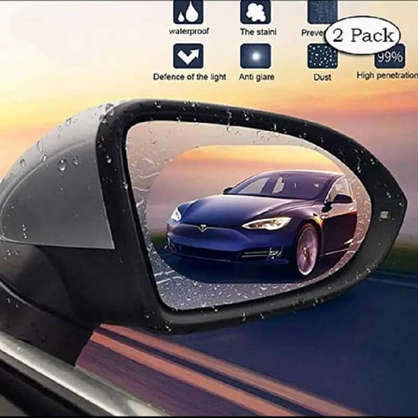 2 Pcs Oval Car Rearview Mirror Protective Film, Waterproof and Anti-Fog, Scratch-Resistant