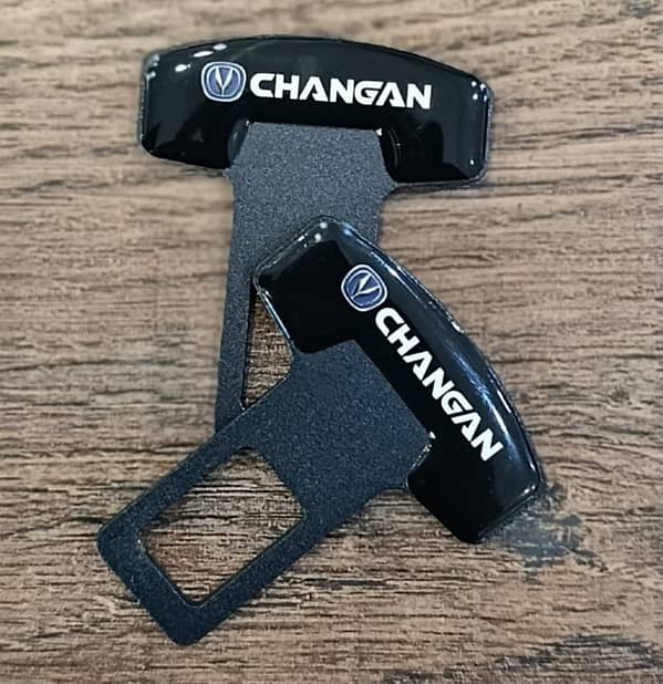 Pack of 2 Changan Logo Seat Belt Buckle Clips – Universal Car Seat Belt Alarm Stopper and Silencer