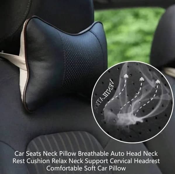 2PCS Car Headrest Neck Support Cushions with Memory Foam