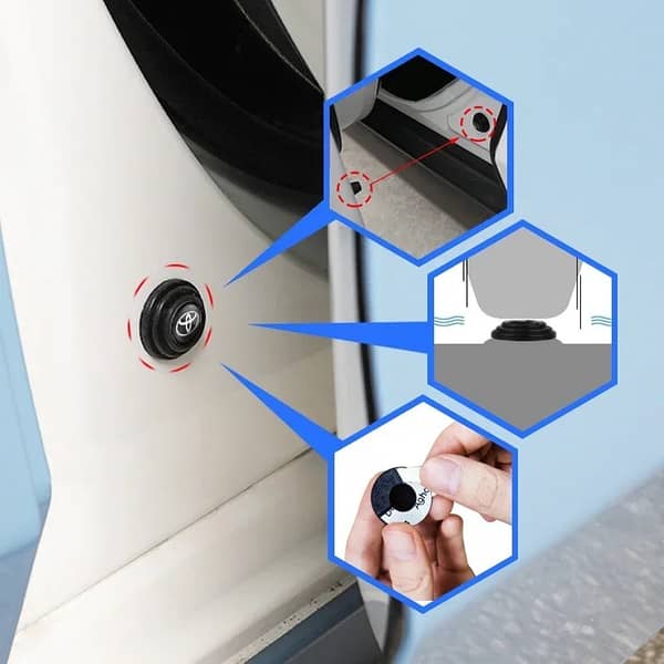 Toyota Car Door Shock Absorber Pads – Rubber Buffer Bumper Sound Insulation