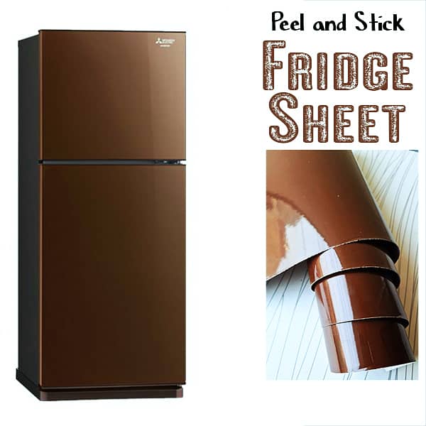 Self Adhesive PVC Fridge Door Wrap: Waterproof Decorative Sticker for Cabinets, Shelves, Drawers & Furniture