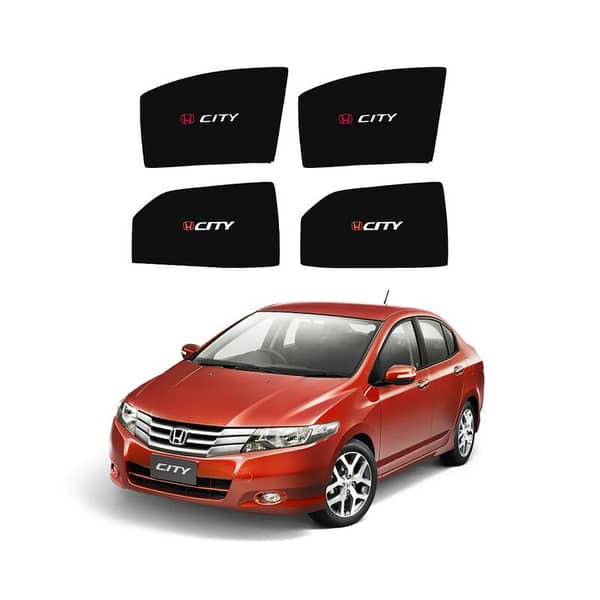 Honda City (2009-2021) Custom Fit Magnetic UV Sun Shades – Privacy Mesh Window Screens